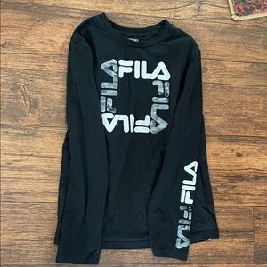 Fila Black Long Sleeve with Silver Graphic